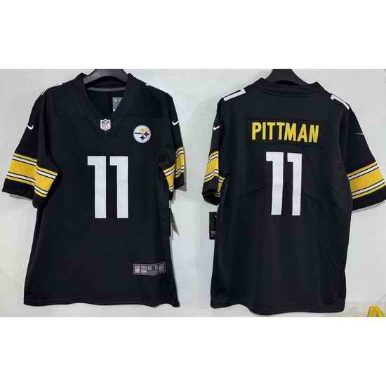 Men Pittsburgh Steelers  11 Michael Pittman Jr Black Vapor Limited Stitched Football Jersey