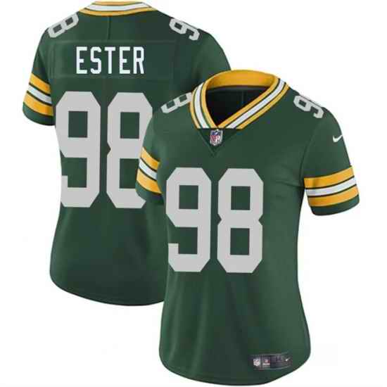 Women Green Bay Packers 98 James Ester Green 2025 Vapor Untouchable Limited Stitched Jersey