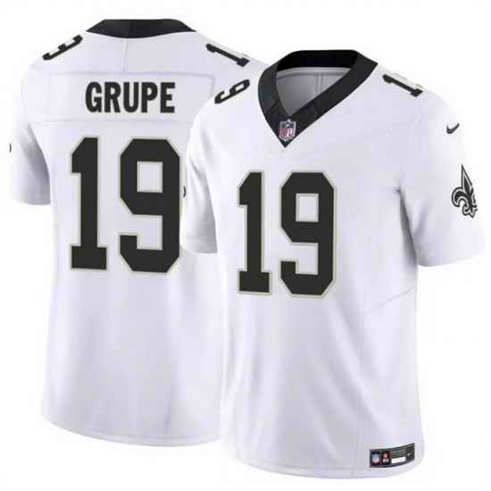 Men New Orleans Saints 19 Blake Grupe White 2025 F U S E Vapor Limited Stitched Football Jersey