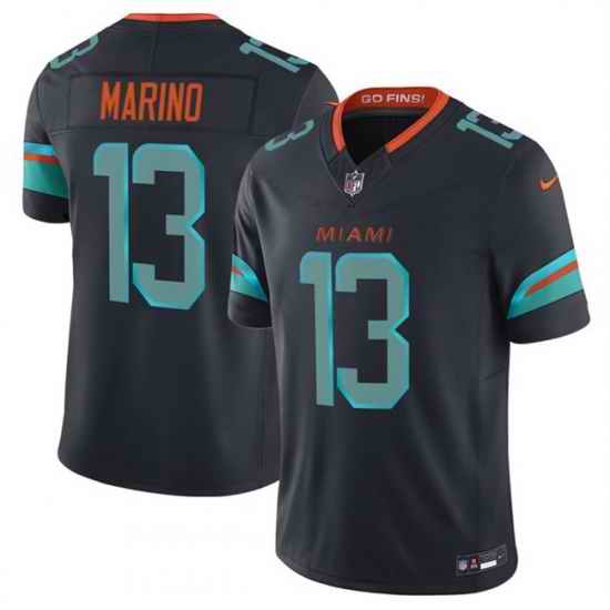 Youth Miami Dolphins 13 Dan Marino Black 2025 F U S E   Rivalries Vapor Limited Stitched Football Jersey