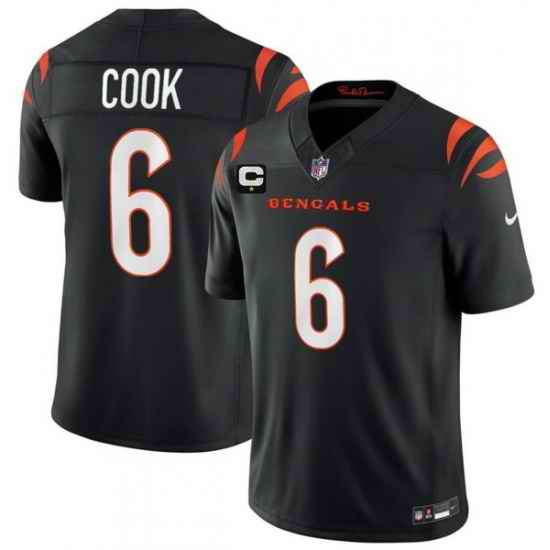 Men Cincinnati Bengals 6 Bryan Cook Black 2026 F U S E 1 Star C Patch Vapor Untouchable Limited Stitched Football Jersey