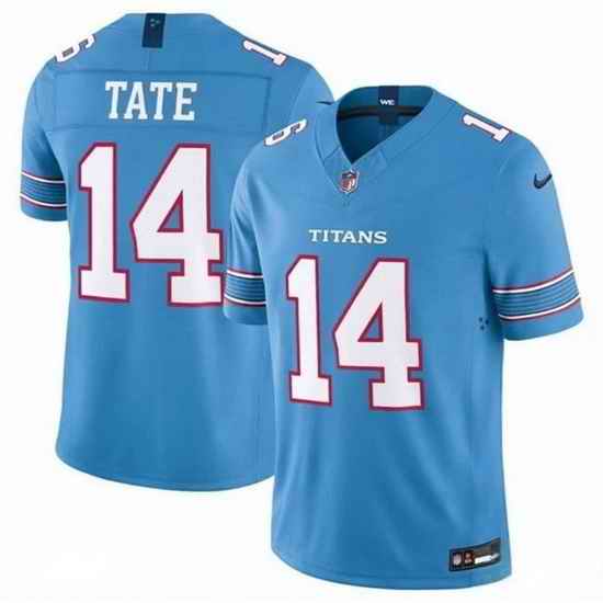 Men Tennessee Titans  14 Carnell Tate Light Blue 2026 F U S E  Vapor Limited Stitched Football Jersey