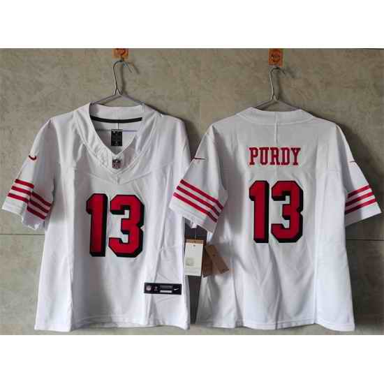 Women San Francisco 49ers 13 Brock Purdy New White F U S E Vapor Untouchable Stitched Jersey