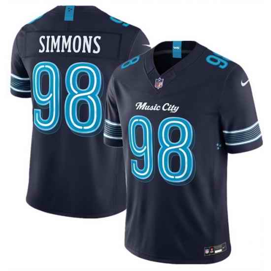 Men Tennessee Titans  98 Jeffery Simmons Navy 2026 F U S E   Music City  Rivalries Collection Limited Stitched Football Jersey
