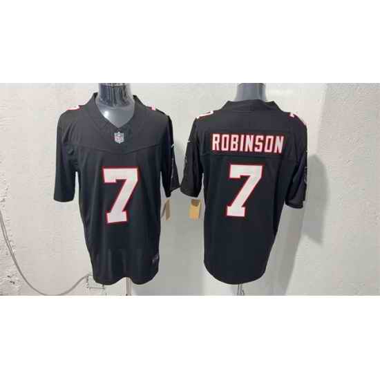 Men Atlanta Falcons 7 Bijan Robinson Black F U S E Vapor Untouchable Limited Stitched Football Jersey