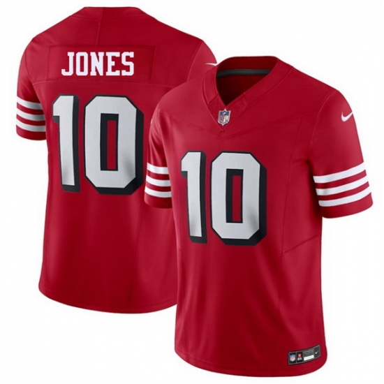 Men San Francisco 49ers 10 Mac Jones New Red 2025 F U S E  Vapor Untouchable Limited Stitched Football Jersey
