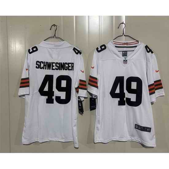 Men Cleveland Browns  49 Carson Schwesinger White 2026 Vapor Limited Stitched Football Jersey