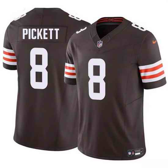 Men Cleveland Browns 8 Kenny Pickett Brown 2025 F U S E  Vapor Limited Stitched Football Jersey