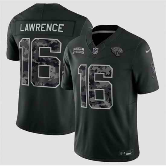 Men Jacksonville Jaguars 16 Trevor Lawrence Black F U S E 2026 Salute to Service Limited Stitched Football Jersey