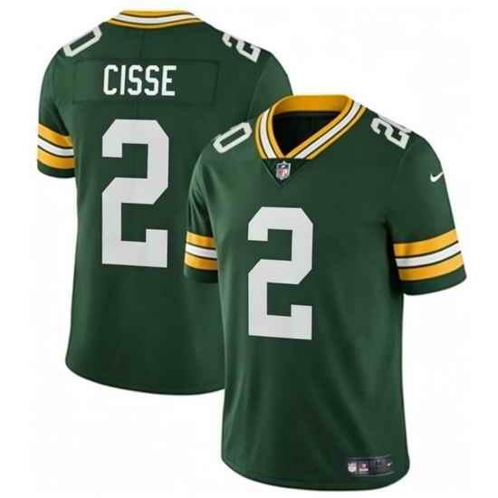 Men Green Bay Packers 2 Brandon Cisse Green 2026 Draft F U S E Stitched Football Jersey