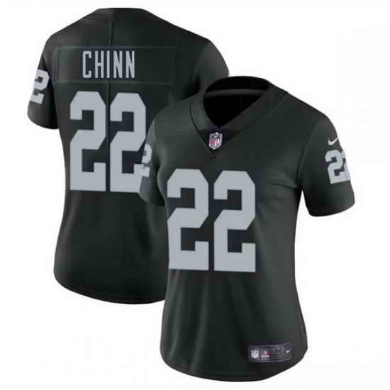 Women Las Vegas Raiders 22 Jeremy Chinn Black 2025 Vapor Stitched Jersey