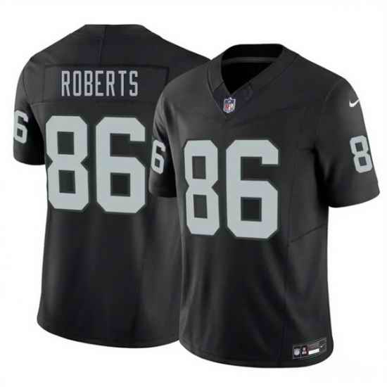 Men Las Vegas Raiders  86 Chase Roberts Black 2026 Draft F U S E  Vapor Untouchable Limited Stitched Football Jersey