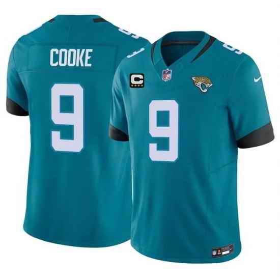 Men Jacksonville Jaguars 9 Logan Cooke Teal 2026 F U S E 4 Star C Patch Vapor Limited Stitched Football Jersey