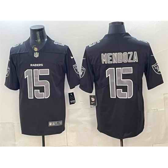 Men Las Vegas Raiders  15 Fernando Mendoza Black Vapor Untouchable Limited Stitched Football Jersey