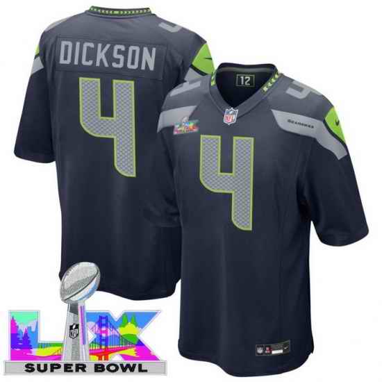 Men Women Youth Seattle Seahawks #4 Michael Dickson 2025 2026 Super Bowl LX F U S E Stitched NFL Jersey Blue