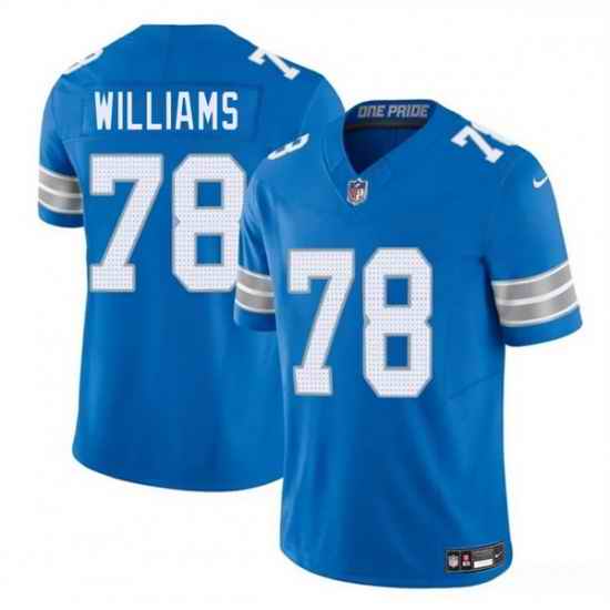 Youth Detroit Lions 78 Tyleik Williams Blue 2025 Draft F U S E  Vapor Limited Stitched Jersey