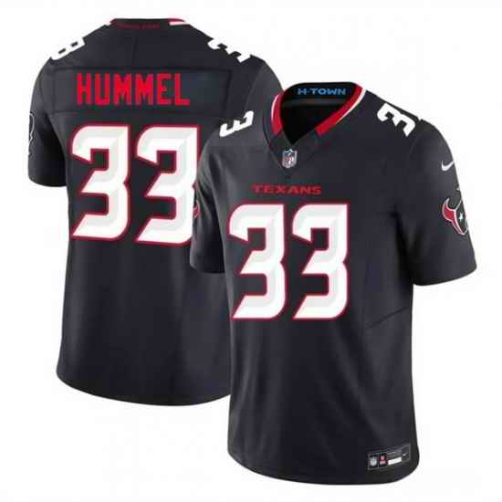 Men Houston Texans  33 Jake Hummel Navy 2nd Alternate 2026 F U S E  Vapor Limited Stitched Football Jersey