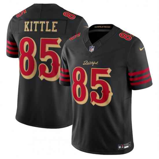 Youth San Francisco 49ers 85 George kittle Black 2025 F U S E Rivalries Vapor Limited Stitched Football Jersey