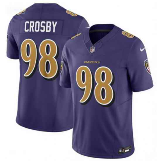 Men Baltimore Ravens 98 Maxx Crosby Purple 2025 F U S E Vapor Stitched Jersey