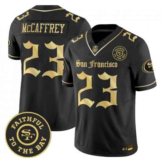 Men San Francisco 49ers Mccaffrey #23 black Gold To The Bay Patch Jersey
