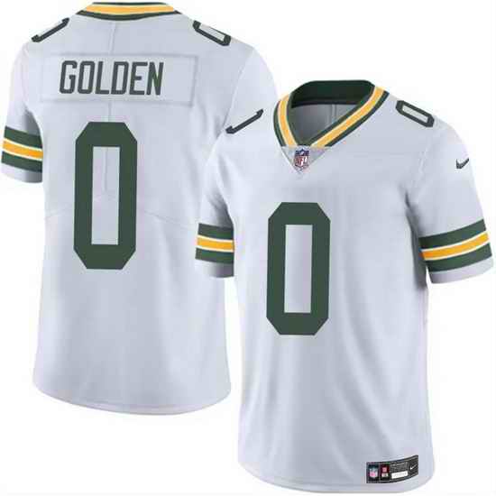 Men Green Bay Packers 0 Matthew Golden White 2025 Vapor Untouchable Limited Stitched Football Jersey