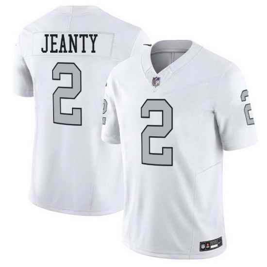 Youth Las Vegas Raiders 2 Ashton Jeanty White 2025 F U S E  Vapor Stitched Football Jerseys