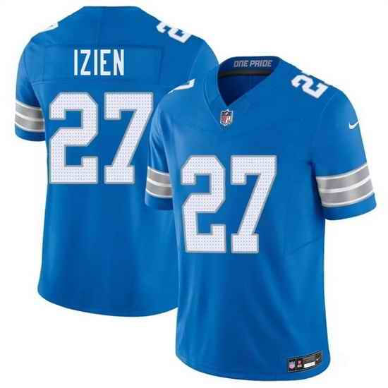 Men Detroit Lions  27 Christian Izien Blue 2026 F U S E  Vapor Limited Stitched Jersey