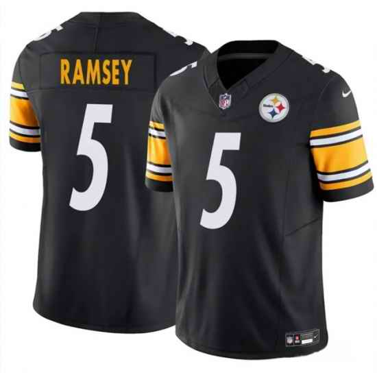 Youth Pittsburgh Steelers 5 Jalen Ramsey Black 2023 F U S E  Vapor Untouchable Limited Stitched Football Jersey