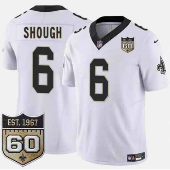 Men Nike New Orleans Saints White Shough #6 White Stitched F U S E Stitched Jersey