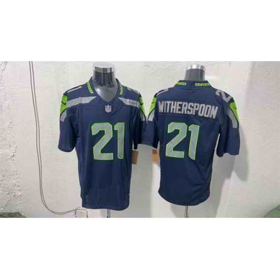 Men Seattle Seahawks 21 Devon Witherspoon Navy 2026 F U S E Vapor Untouchable Limited Stitched Football Jersey