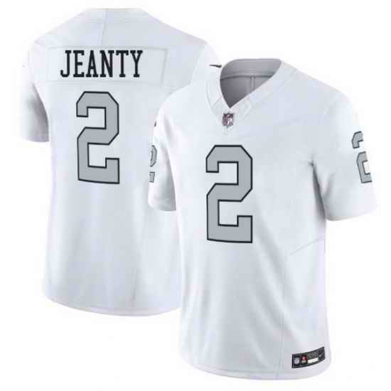 Youth Las Vegas Raiders 2 Ashton Jeanty White 2025 F U S E  Vapor Stitched Football Jerseys