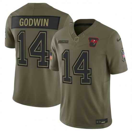 Men Tampa Bay Buccaneers 14 Chris Godwin Jr  Olive 2025 F U S E  Salute to Service Limited Stitched Football Jersey