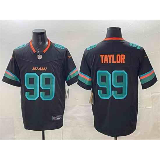 Men Miami Dolphins 99 Jason Taylor Black 2025 F U S E Rivalries Vapor Limited Stitched Football Jersey