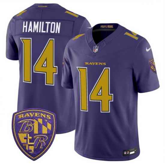 Men Baltimore Ravens  14 Kyle Hamilton Purple 2026 F U S E  Alternate Vapor Stitched Limited Football Jersey