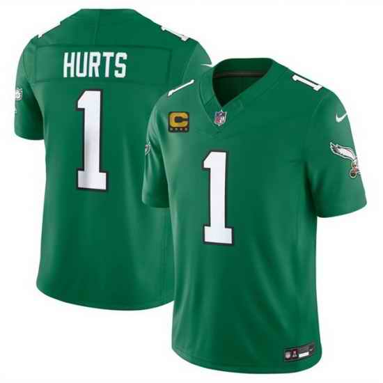 Men Philadelphia Eagles 1 Jalen Hurts Kelly Green 2026 F U S E 4 Star C Patch Throwback Vapor Untouchable Limited Stitched Football Jersey