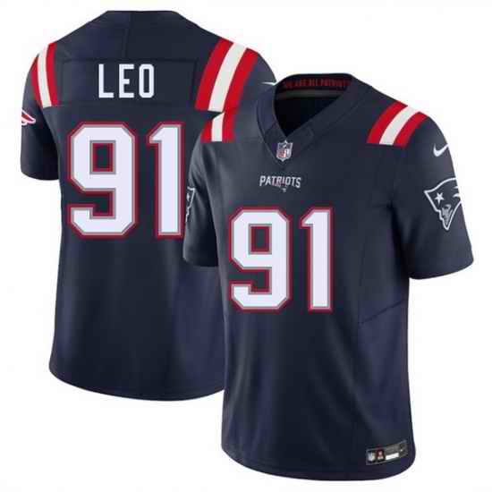 Men New England Patriots 91 Titus Leo Navy 2025 F U S E  Vapor Limited Stitched Football Jersey