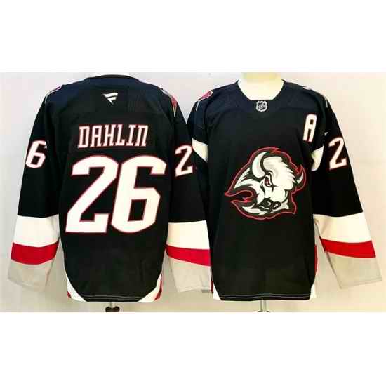 Youth Buffalo Sabres 26 Rasmus Dahlin Black 2024 25 Alternate With A Patch Stitched Hockey Jersey