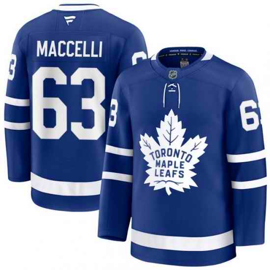 Men Toronto Maple Leafs Matias Maccelli 63 Fanatics Home Blue Premium Stitched Hockey Jersey