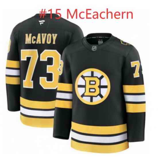 Men Boston Bruins McEachern #15 Black 2025 Home Stitched Hockey Jersey