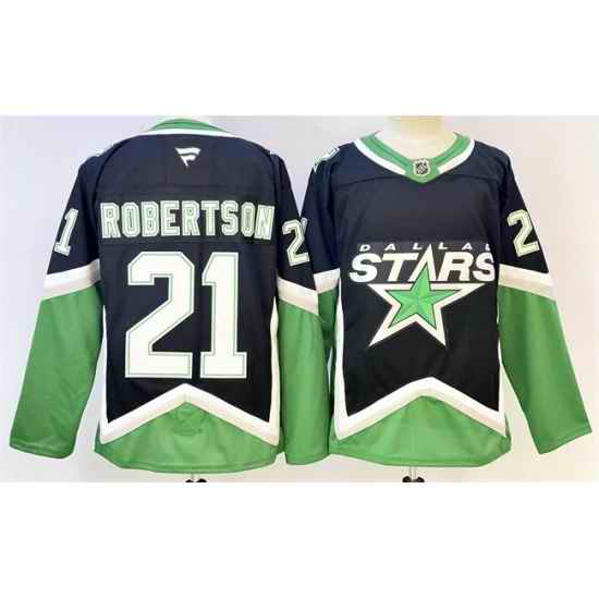 Men Dallas Stars  21 Jason Robertson Black 2025 26 Alternate Stitched Hockey Jersey