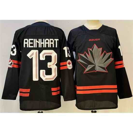 Men Canada Hockey 13 Sam Reinhart Black Stitched Jersey