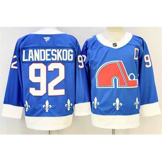 Men Colorado Avalanche 92 Gabriel Landeskog Blue 2025 26 With C Patch Alternate Stitched Jersey