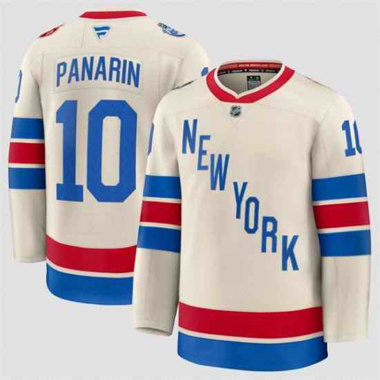 Men New York Rangers 10 Artemi Panarin Beige 2026 Winter Classic Stitched Hockey Jersey