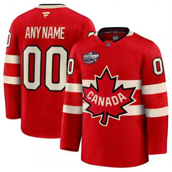 Men Canada Active Player Custom Red 2025 4 Nations Face Off Premium Stitched Jersey