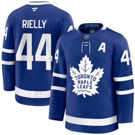 Men Toronto Maple Leafs Morgan Rielly 44 Fanatics Home Blue Premium Stitched Hockey Jersey