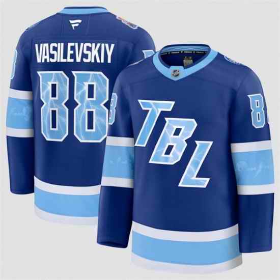 Men Tampa Bay Lightning 88 Andrei Vasilevskiy Blue 2026 Stadium Series Stitched Jersey