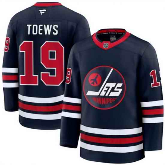 Men Winnipeg Jets 19 Jonathan Toews Navy 2024 25 Alternate Stitched Hockey Jersey