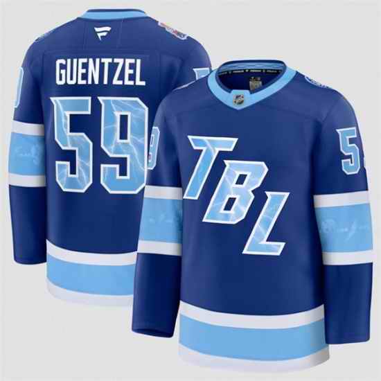 Men Tampa Bay Lightning 59 Jake Guentzel Blue 2026 Stadium Series Stitched Jersey