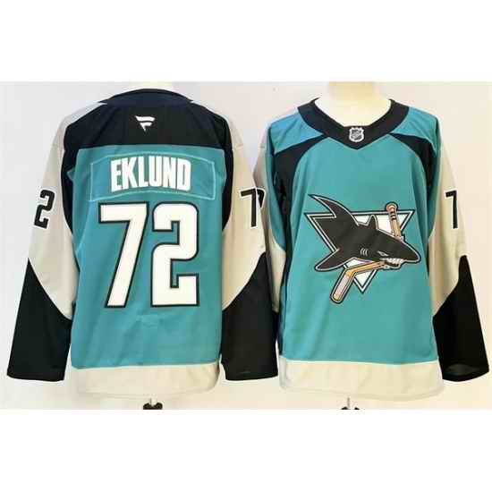 Men San Jose Sharks 72 William Eklund Teal 2025 Alternate Stitched Hockey Jersey