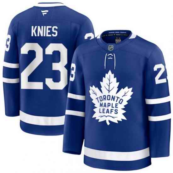 Men Toronto Maple Leafs Matthew Knies 23 Fanatics Home Blue Premium Stitched Hockey Jersey